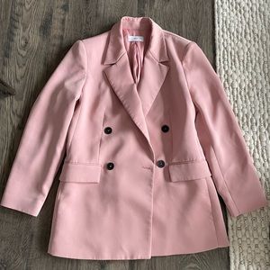 Blush double-breasted blazer